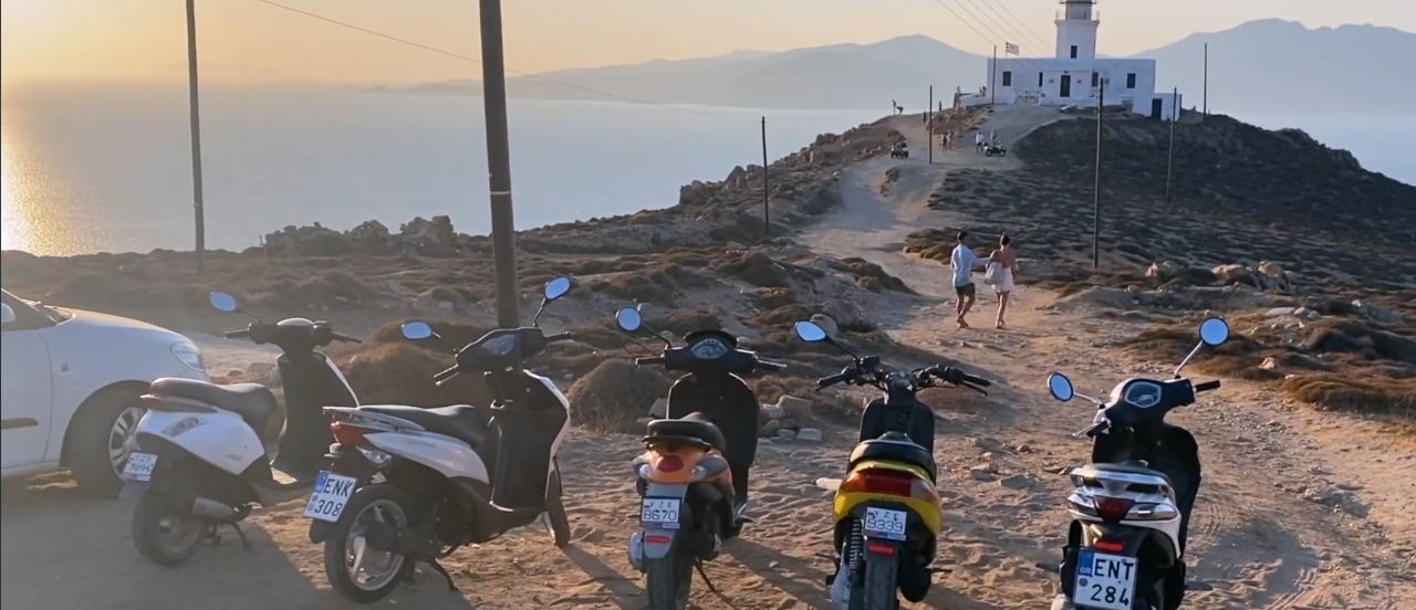 Renting a motorbike or scooter is very convenient in Santorini